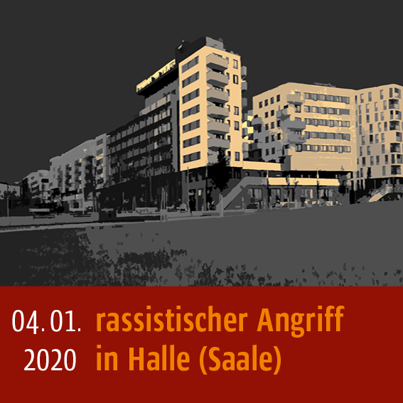 Infografik: 04.01.2020 rassistischer Angriff in Halle (Saale)