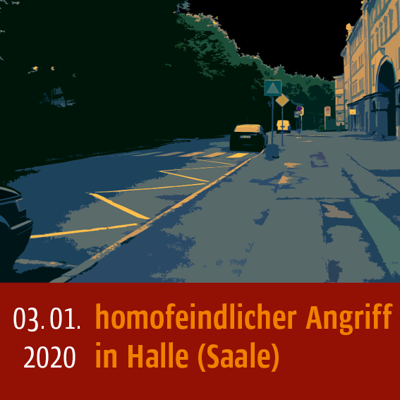 Infografik: 03.01.2020 homofeindlicher Angriff in Halle (Saale)